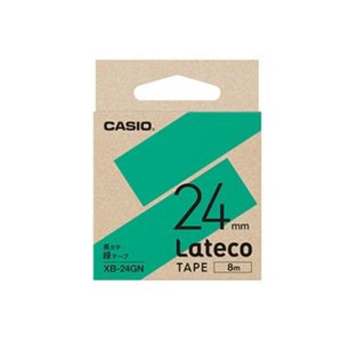 【新品】（まとめ） カシオ ラベルライター Lateco専用詰替用テープ 黄緑に黒文字 24mm 【×3セット】