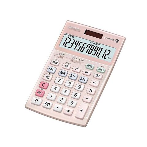 電卓 ジャストサイズ ピンク JS-20WKA-PK-N 【同梱不可】【代引不可】[▲][TP]