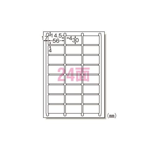 ラベルシール インクジェット A4 24面 100枚入 61424 【同梱不可】【代