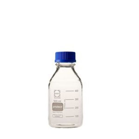 【柴田科学】ねじ口びん セーフティコート 青キャップ付 500mL【10個】 017280-500A 【同梱不可】【代引不可】[▲][TP]