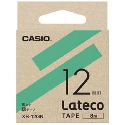 まとめ買い カシオ計算機 ラテコ専用テープXB-12GN緑に黒文字（×30セット） 【同梱不可】【代引不可】[▲][TP]