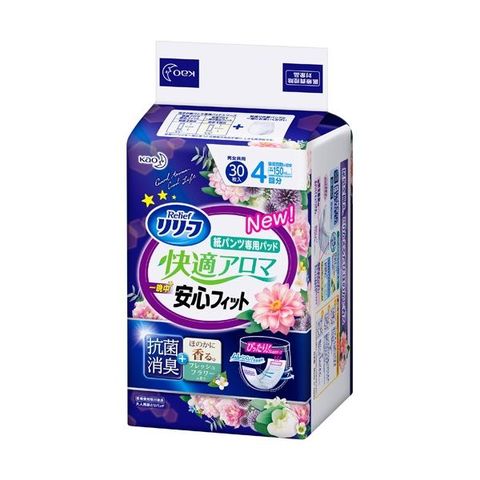 まとめ買い 花王 リリーフ 紙パンツ専用 快適アロマ 一晩中安心フィット 1パック(30枚) 【×5セット】 【代引不可】【同梱不可】[▲][TP]