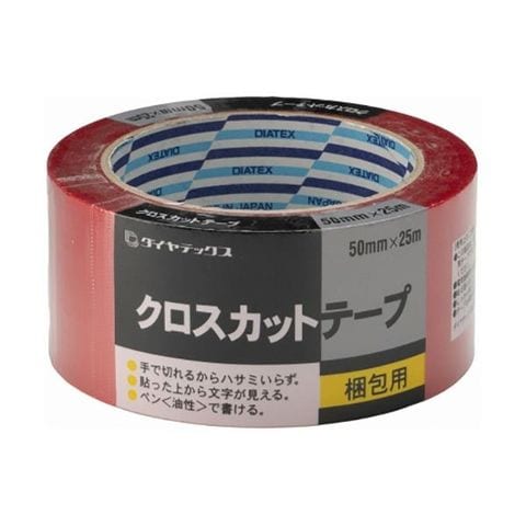 まとめ買い ダイヤテックス クロスカットテープ 50mm×25m レッド