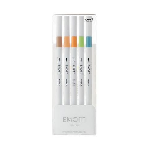 （まとめ）三菱鉛筆 水性サインペン EMOTT5色セット No.6 ネイチャーカラー PEMSY5C.NO6 1パック【×3セット】  【同梱不可】【代引不可】[▲][TP]