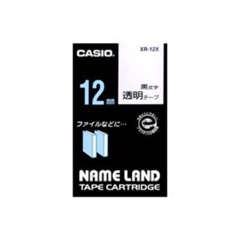 まとめ買い カシオ CASIO ネームランド NAME LAND スタンダードテープ 12mm×8m 透明／黒文字 XR-12X 1個 【×5セット】  【同梱不可】【代引不可】[▲][TP]