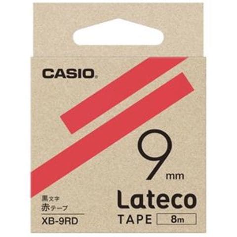 まとめ買い カシオ計算機 ラテコ専用テープXB-9RD 赤に黒文字（×30