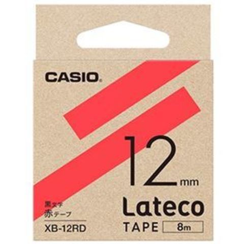 まとめ買い カシオ ラテコ 詰替用テープ12mm×8m 赤/黒文字 XB-12RD 1
