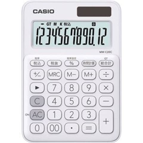 まとめ買い カシオ カラフル電卓 ミニジャストタイプ12桁 ホワイト MW