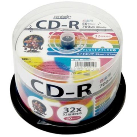 HIDISC 音楽用 CD-R 80分 700MB 32倍速対応 50枚 スピンドルケース入り インクジェットプリンタ対応 ワイドプリンタブル  HDCR80GMP50-18P 【18個セット】 パソコン 周辺機器【同梱不可】【代引不可】[▲][TP]