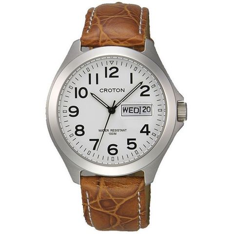 CROTON(クロトン)  腕時計 3針 デイデイト 10気圧防水 RT-144M-3  【同梱不可】【代引不可】[▲][TP]
