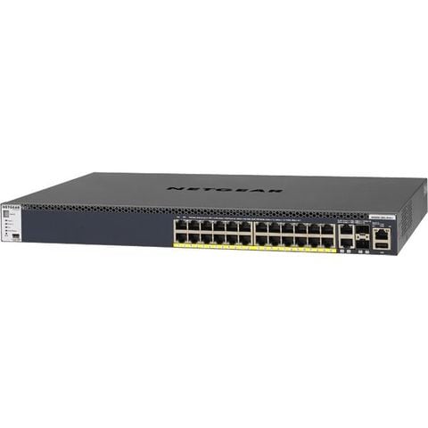 NETGEAR Inc. M4300-28G-PoE+ 1000BASE-T 24ポート PoE+対応+10GBASE-T 2ポート+10G  SFP+2スロット Layer3マネージスイッチ(スタッカブル)480Wbudget  GSM4328PA-100AJS【同梱不可】【代引不可】[▲][TP]