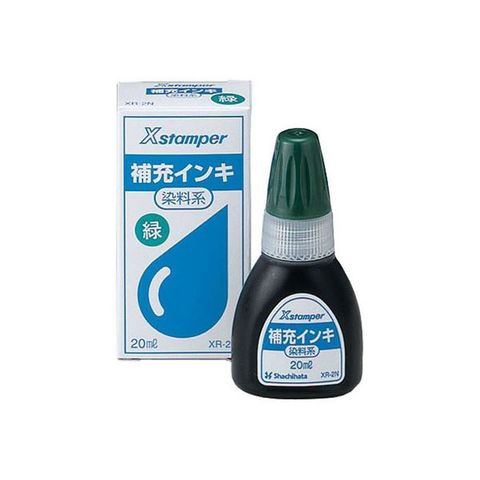 まとめ）シヤチハタ Xスタンパー補充インキ染料系 20ml 緑 XR-2N 1個