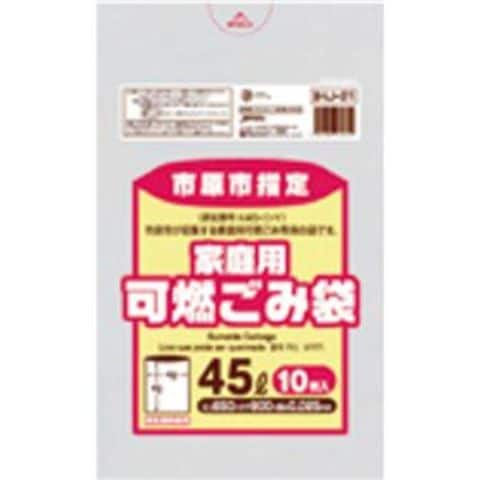 dショッピング |市原市 可燃45L手付10枚入半透明緑 IHJ22 【（30袋×5