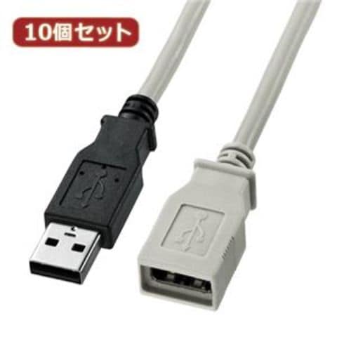 10個セット サンワサプライ USB延長ケーブル KU-EN1K KU-EN1KX10 パソコン 周辺機器  ケーブル【同梱不可】【代引不可】[▲][TP]