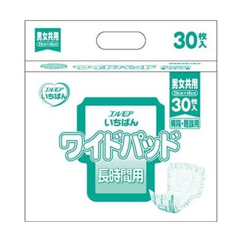 まとめ買い カミ商事 エルモア いちばんワイドパッド 長時間用 1パック（30枚）【×20セット】 【同梱不可】【代引不可】[▲][TP]