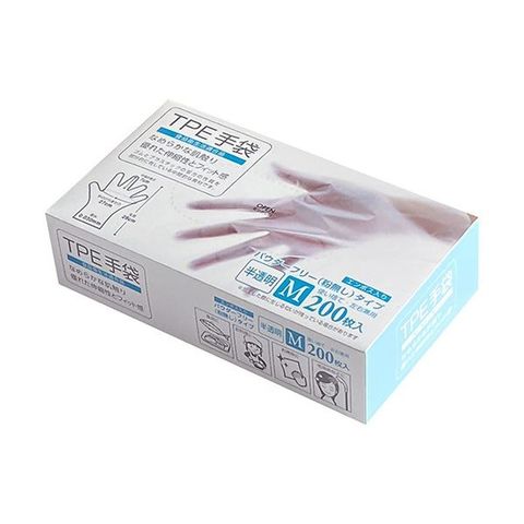 まとめ買いクラフトマン TPE手袋 M 半透明TPGHK-02 1パック(200枚)【×3セット】 【同梱不可】【代引不可】[▲][TP]