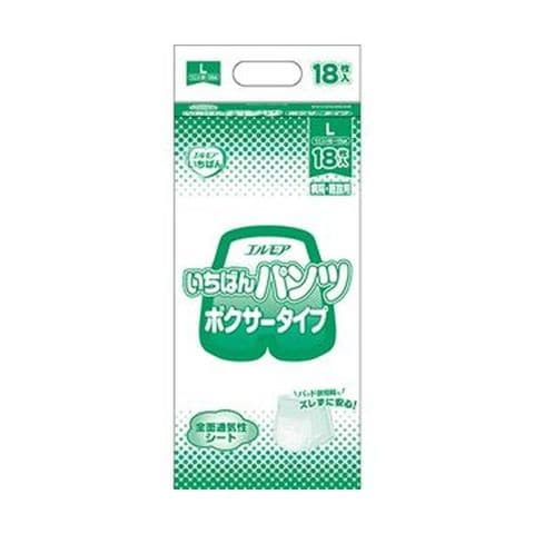 まとめ買い カミ商事 エルモア いちばん パンツボクサータイプ L 1パック（18枚）【×10セット】 【同梱不可】【代引不可】[▲][TP]