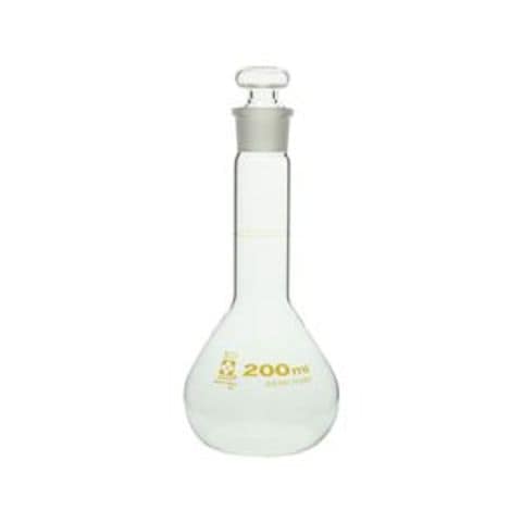 メスフラスコ 短形 200mL 【023080-200】 研究 実験用品【同梱不可】【代引不可】[▲][TP]