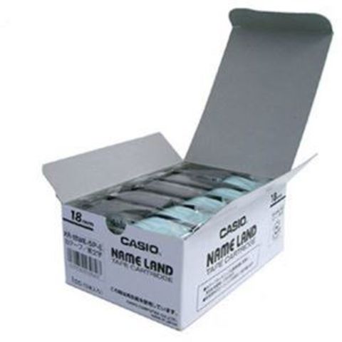 まとめ買い カシオ計算機 テープ XR-18WE-5P-E 白に黒文字 18mm 5個