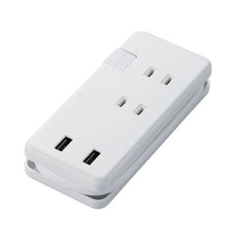 まとめ買い エレコム 12W USB-A×2モバイルUSBタップ 0.25m MOT-U12-2302WH 1個 【×3セット】  【代引不可】【同梱不可】[▲][TP]