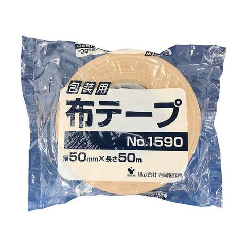 まとめ買い 寺岡製作所 包装用布テープ No.1590 50mm×50m 159050X50 1巻 【×20セット】  【同梱不可】【代引不可】[▲][TP]