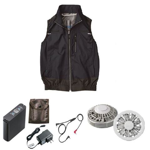 KU92100 空調服 R 綿・ポリ混紡 フルハーネス仕様 FAN2200BR・RD9261