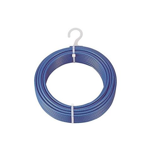 TRUSCO メッキ付ワイヤロープ PVC被覆タイプ Φ3(5)mm×50m CWP-3S50 1本