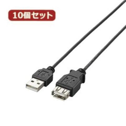 ELECOM USB2.0延長ケーブル A-Aメスタイプ 極細 ブラック U2C-EXNBK