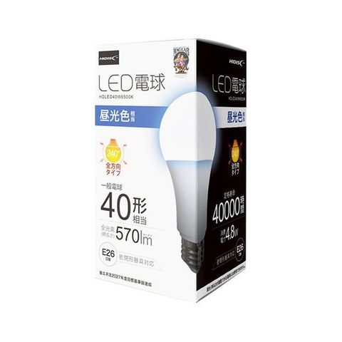 まとめ買い HIDISC LED電球一般電球40形相当 昼光色 HDLED40W6500K×3セット 照明 インテリア  【同梱不可】【代引不可】[▲][TP]