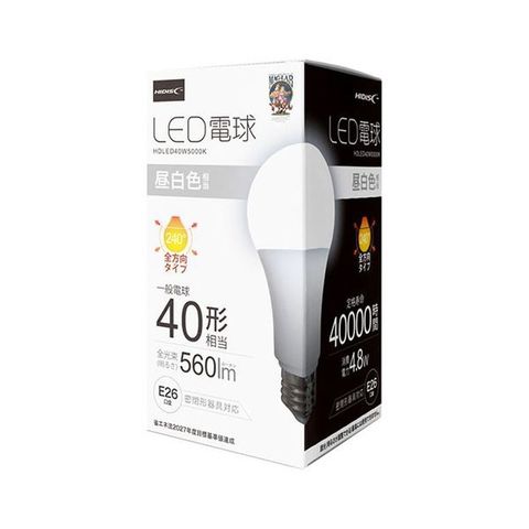 まとめ買い HIDISC LED電球一般電球40形相当 昼白色 HDLED40W5000K×3