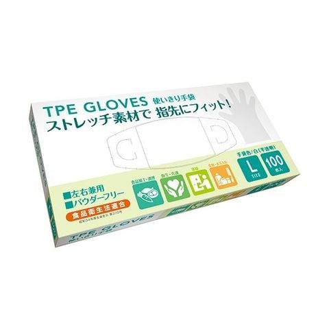 まとめ買い 太陽マーク TPE 使いきり手袋 Lサイズ 1パック(100枚) 【×20セット】 【代引不可】【同梱不可】[▲][TP]