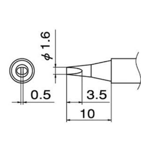 白光 T12-D16 こて先／1.6D型【同梱不可】【代引不可】[▲][TP]