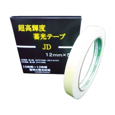 日東エルマテリアル 超高輝度蓄光テープ JD 12mm×5m NB-1205D 1巻 【代引不可】【同梱不可】[▲][TP]