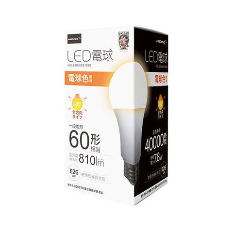 まとめ買い HIDISC LED電球一般電球60形相当 電球色 HDLED60W2700K×3セット 照明 インテリア  【同梱不可】【代引不可】[▲][TP]