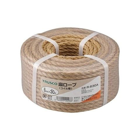 まとめ買い TRUSCO 麻ロープ φ6mm×30m コイル巻 R-630A 1巻 【×3セット】 【同梱不可】【代引不可】[▲][TP]