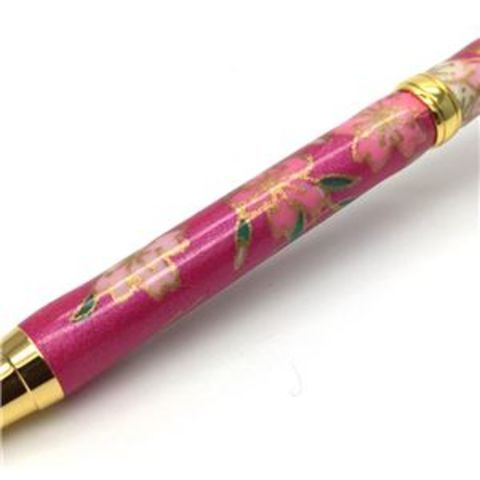 日本製 ハンドメイド ボールペン/文房具 【しだれ桜 紫色】 美濃和紙