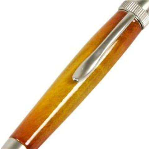 キャンディカラー ボールペン/文房具 【Yellow カーリーメイプル】 パーカータイプ 芯：0.7mm 日本製 文具 『Air Brush Wood  Pen』【同梱不可】【代引不可】[▲][TP]