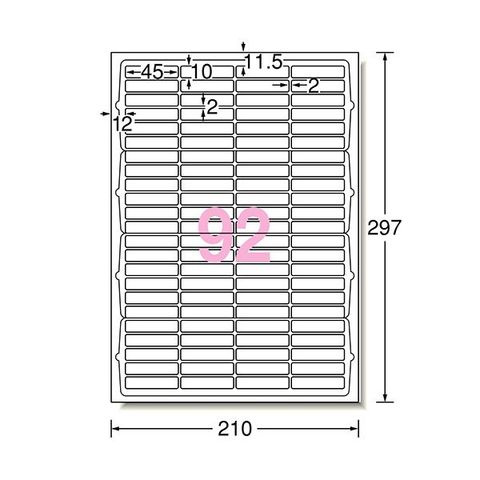 まとめ買い エーワンラベルシール[レーザープリンタ] マット紙・ホワイト A4判 92面 45×10mm 四辺余白付 角丸  662921冊(100シート)〔×3セット〕[代引き不可]【同梱不可】【代引不可】[▲][TP]