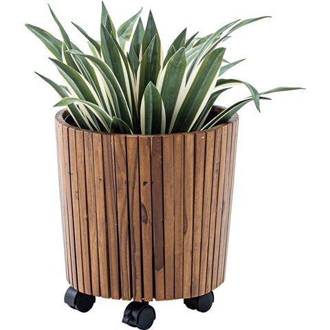 ウッドプランター/植木鉢 2個セット 【S 直径34cm×高さ35cm】 木製