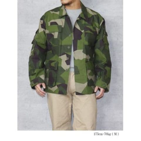 スウェーデン軍BDU（Battle Dress Uniform） M90グリーンカモ ジャケット 復刻 S ホビー  サバイバルゲーム【同梱不可】【代引不可】[▲][TP]