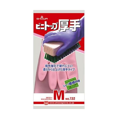 まとめ買いショーワグローブ No.132ビニトップ厚手 M ピンク NO132-MP 1双【×10セット】 【同梱不可】【代引不可】[▲][TP]