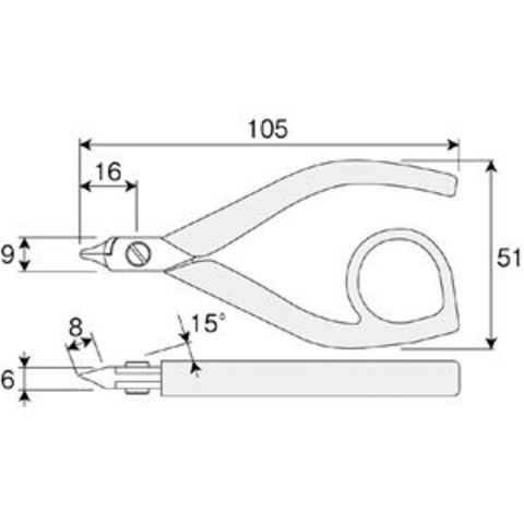 HOZAN N-55 精密ニッパー 100MM【同梱不可】【代引不可】[▲][TP]