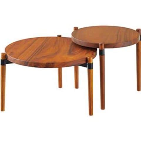 木製 ラウンドテーブル/センターテーブル 【L】 幅68.5cm×奥行68.5cm