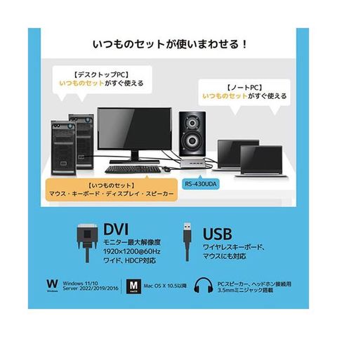 ラトックシステム DVIパソコン切替器(4台用) RS-430UDA 【同梱不可】【代引不可】[▲][TP]