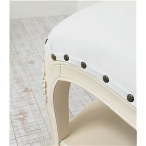 アンティーク風 棚付きベンチスツール ホワイト ベンチ スツール玄関椅子天然木白
