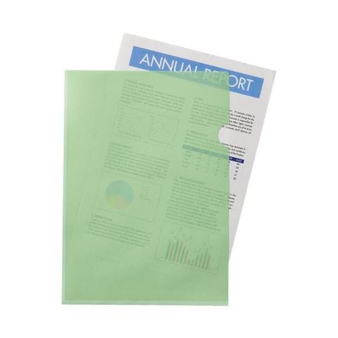 まとめ買い 業務用 ハート 紙製クリアファイル A4グリーン(片全面半