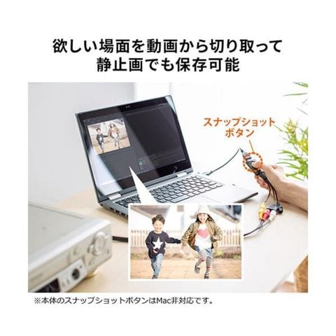 サンワダイレクト USBビデオキャプチャー ビデオテープ対応 Win/Mac