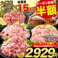 【★3月4日23時59分まで！期間限定！クーポン利用で半額！！5858円⇒2929円★】総重量1,520g お肉5種 バラエティセット 豚肉 鶏肉 ハンバーグ 肉 《1-5営業日以内に出荷予定(土日祝日除く)》---d2_fumavarietyv2_s_24_5858_5i_mi---