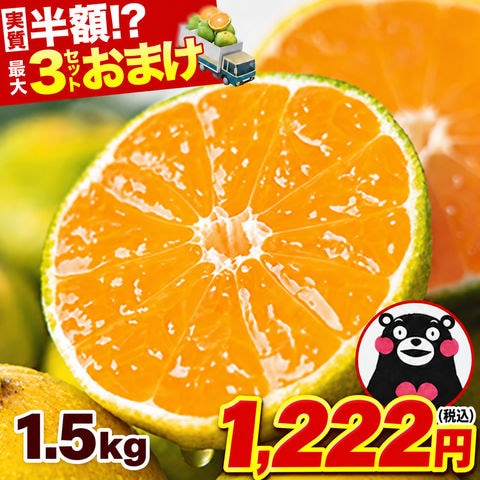 【販売解禁★2セット以上でおまけ増量】熊本みかん 送料無料 訳あり みかん1.5kg 規格外 大玉 小玉 不選別 家庭用 ＜3セット購入で3セット分おまけ増量＞ 柑橘 フルーツ 果物 熊本県産《10月中旬-11月中旬に発送予定》---d2_kwmikan_q10_26_1222_1500g---