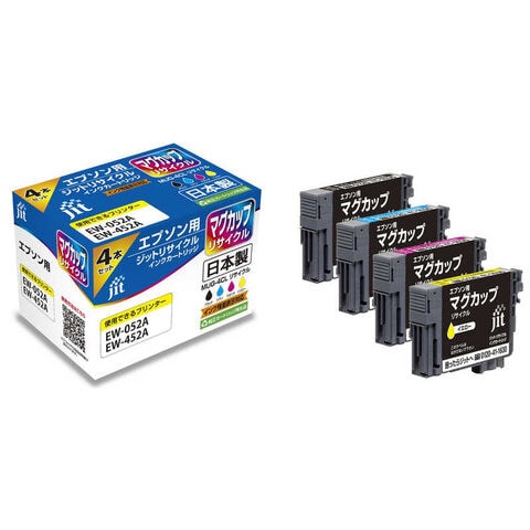 ジット　エプソン MUG-4CL 4色パック対応 ジット リサイクルインク カートリッジ 目印 マグカップ [JITEMUG4P]　JIT-EMUG4P